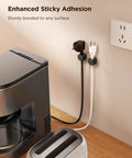 9 Pack Magnetic Cable Clips With Smooth Adjustable Slots Self Adhesive Cord Holders for under desk cable management shown on wall.