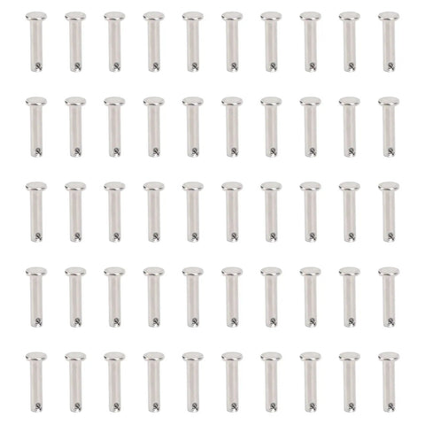 Round Clevis Pins Set 50Pcs Stainless Steel Flat Head Hinge Pins M6x25mm For Coolers And Equipment Locating Linear Moving Parts