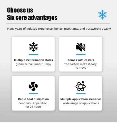 Image displaying advantages of Heavy Duty Commercial Dry Ice Pellet Machine Automatic CO2 Granulator for Pro Workshop.
