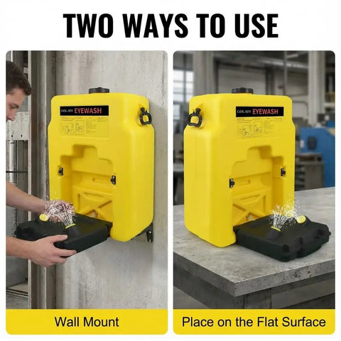 14 Gallon OSHA Approved Eye Wash Station Heavy Duty Portable Emergency Eye Wash Station Wall Mounted First Aid Eyewash Unit Lasts 15 Minutes Durable