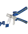 Tile Leveling Pliers Kit For Lash And Xtreme Pro Systems with adjustable head and wedge setting, blue handles visible