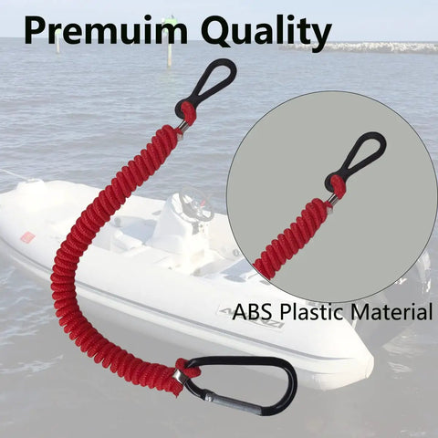 Replace Mercury Marine Kill Switch Lanyard With A 54 Inch Long Emergency Stop Safety Cord Aluminum Clip Red 7.5 Inch Coil