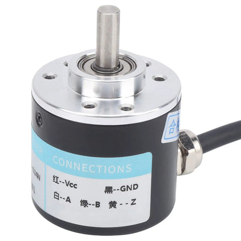 Industrial Full Shaft Encoder Built Tough with Durable Materials Three Phase Precision Encoder for Motor Reducer Systems Close-up