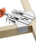 Stainless Steel Right Angle Clamp Set, Two-Piece 90 Degree Corner Clamps with adjustable swing jaw on wooden frame