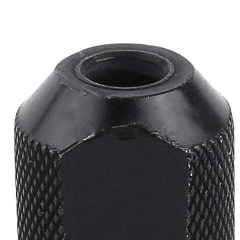 Close-up of M8 0.75 Rotary Tool Collet Sleeve, textured black aluminum design, part of the set with seven precision collets 1mm to 3.2mm.