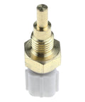 A-Premium coolant temperature sensor with brass body and white plastic connector, close-up view.