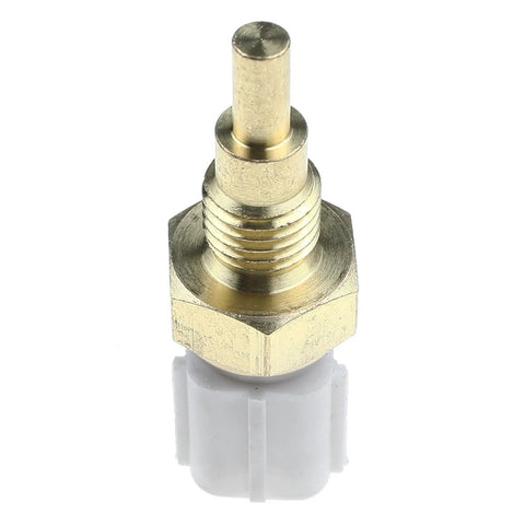 A-Premium coolant temperature sensor with brass body and white plastic connector, close-up view.