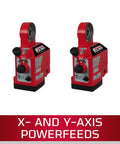 X and Y Axis Power Feeds for Heavy Duty Industrial Milling Machine, features ergonomic controls and robust design.