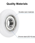 4 Pack 10X40X10mm Nylon Idler Bearings Double Shielded Chrome Steel Dead Silent Spin Pulley Wheels with durable nylon and chrome steel.