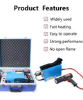 Heavy Duty Handheld 1500W Induction Heater Bolt Remover Tool With Four Robust Coils in portable case showcasing features.