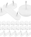 White Plastic And Iron Chair Feet Pads With Oval And Round Furniture Pins For Protecting Hard Floors Easy Install Glide Nails