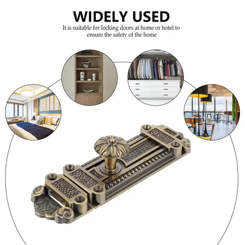 Old School 6 Inch Decorative Door Latch With Screws, Vintage Sliding Door Lock, antique zinc alloy design in home settings