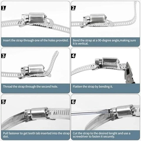 Top Tier 304 Stainless Steel Hose Clamps Kit With Adjustable Worm Gear Band For Heavy Duty Ductwork And Auto Repair Projects Fits Various Sizes Perfectly Without Slipping Or Twisting Over Time! 304 stainless steel worm gear clamp installation steps