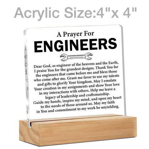 Clear Desk Sign For Engineers Gift Idea Nerdy Graduation Gift For Civil Mechanical Electrical Engineers On A Wood Stand Acrylic Home Office Desk Decor