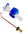 Toilet Fill Valve Assembly Replacement Kit Silent Fill Valve For Toilet Tanks Easy Install No Fuss Operation Double Refill Speed Durable Kit Compatible With 1007488 Model, shown with white and blue plastic components and a brass tube.