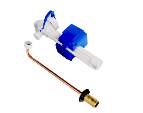 Toilet Fill Valve Assembly Replacement Kit Silent Fill Valve For Toilet Tanks Easy Install No Fuss Operation Double Refill Speed Durable Kit Compatible With 1007488 Model, shown with white and blue plastic components and a brass tube.