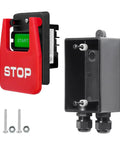 Heavy Duty Workhorse Plug And Play Dual Voltage Paddle Switch With Deep Gang Box and Full Hardware Kit with red stop button