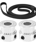 Upgrade Your Tronxy X5SA Printer Game With This Cool Z-Axis GT2 Timing Belt Pulley Kit Featuring A Tough 24 Tooth Synchronous Wheel And Super Long 1068mm Belt For Smoother Printing Sessions. black GT2 belt and two 24-tooth aluminum pulleys for Tronxy X5SA Z-axis