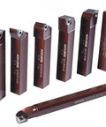 One Inch Shank Nine Piece Indexable Turning And Boring Set With Uncoated Sharp Edge Carbide Inserts For Aluminum And Non-Ferrous Metals