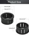 100 Pcs 22mm Snap Bushing Grommet Set SK22 Black Nylon Cable Hose Shield with size dimensions displayed