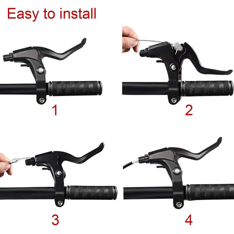 Step-by-step installation of 4 Piece Bicycle Brake Kit With Aluminum Alloy Levers And Front And Rear Cables For Mountain Road And MTB Bikes