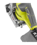 Close-up of 6 Amp AC Biscuit Joiner Kit With Carbide Tipped Blade For Pro Level Slot Cutting, focus on handle and dust bag