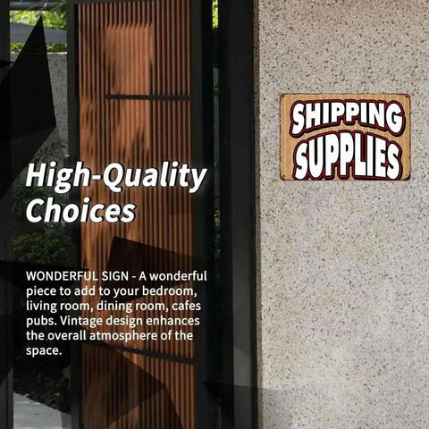 Twelve By Eight Inch Aluminum Sign For Shipping Supplies Durable Metal Wall Decor Warping And Cracking Resistant Heavy Duty Office And Warehouse Signage Perfect For Shipping Station Notices Labels And Quick Reference mounted on wall