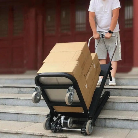 Electric Stair Climber Cart With Four Tracks And Wheels For Heavy Loads moving cardboard boxes up stairs