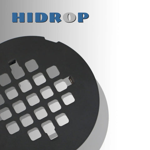 Heavy Duty Matte Black Snap In Shower Drain Cover Slick Round Stainless Steel Grid For Modern Bathrooms top view showing grid design