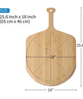 Bamboo Pizza Peel With Double Sided Design For Even Pizza Prep, 18 Inch Lightweight Wooden Pizza Paddle With 8 Slice Grooves