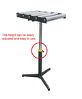 Five Roller Adjustable Conveyor Table With 250 Lbs Capacity, Height Range 23.9 To 41.6 Inches, Chrome Plated Rollers.