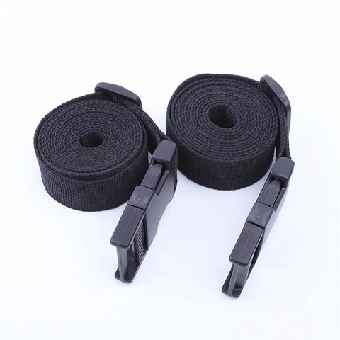 Heavy Duty Camping Lashing Straps With Nylon Quick Release Buckles for securing luggage and backpacks, shown rolled up