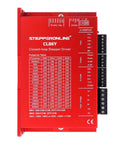 Front view of STEPPERONLINE CL86Y closed-loop stepper driver, red enclosure with side terminal block.