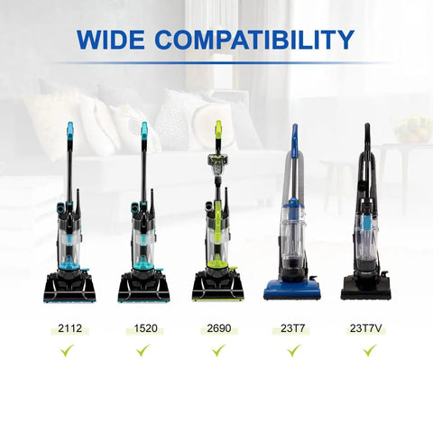 Wide compatibility with Bissell PowerForce Compact models 2112, 1520, 2690, 23T7, and 23T7V for replacement vacuum belts.
