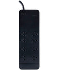 8 Outlet Surge Protector With 2160 Joules Of Protection, 8 Foot Cord, Black Power Hub for home office garage and workshop.