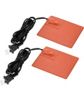 2Pcs Silicone Engine Block Heater Pad, 4X5 Inch, 150W 120V with power cords for cold start oil warmer use.