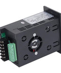 Compact 110V To 220V VFD Inverter for Motors back view showing connection ports and cooling fan, ideal for home and workshop use