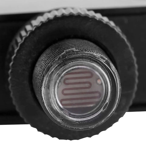 120V AC Photocell Light Sensor Dusk To Dawn Outdoor Switch For LED Lamps That Automatically Kicks On At Dusk And Off At Dawn To Save Energy And Extend Bulb Life, close-up lens