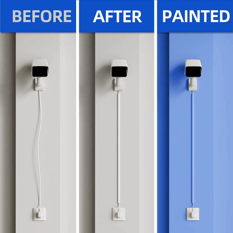128 Inch Cord Hider For One Cord Self Adhesive Cable Wire Cover On Wall White Plug And Play Easy Install Concealer displayed in use