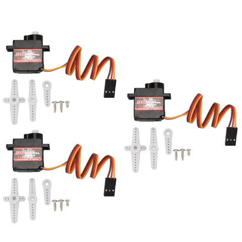 Heavy Duty RC Servo Motor Crushing Heavy Loads With Rock Solid High Torsion And Lightning Fast Response A Smooth Operator For Crawler Cars Robot Arms And Airplane Builds, includes three servos and accessories.