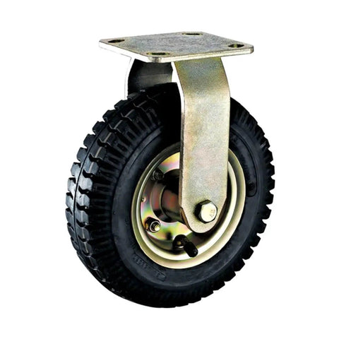 Badass 10 Inch Pneumatic Casters With Premium Quality Inflatable Rubber Tires For Silent Heavy Duty Rolling Hand Trucks Universal Easy Swap Slick Finish close-up of a durable pneumatic caster wheel with rubber tire.
