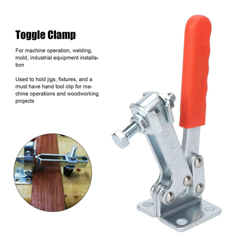 Heavy Duty Pro Grade Toggle Clamp 500kg Clamping Force, Horizontal One Hand Quick Release for Welding, Equipment Installation