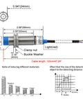 Inductive Proximity Sensor Switch M18 Non Shield Type With 8mm Sensing Range, 10 To 30V DC, 200mA, NPN Normally Closed Three Wire, Blue Housing, 18mm Mounting Hole, LJ18A3 8 Z AX Compatible Workhorse For Industrial Automation. M18 sensor drawing with 120cm cable