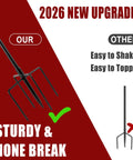 Comparison of 2026 upgraded sturdy metal stake with five prongs to standard metal stake for Outdoor Metal Torch Set Six Pack