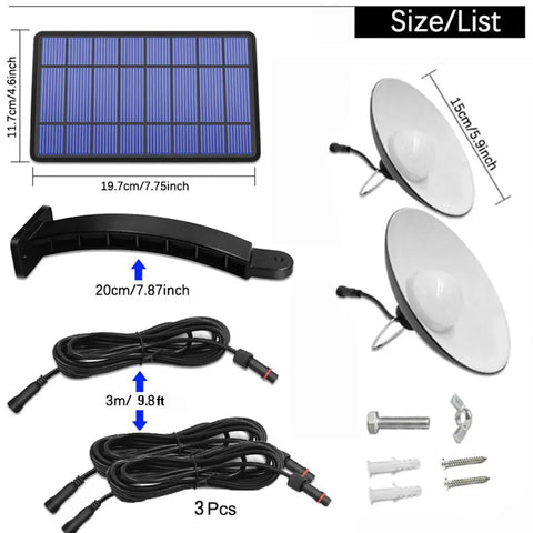 Solar Pendant Lights With Dual LED Bulbs, IP65 Waterproof Outdoor Dusk To Dawn Auto Lamp With Remote Control components