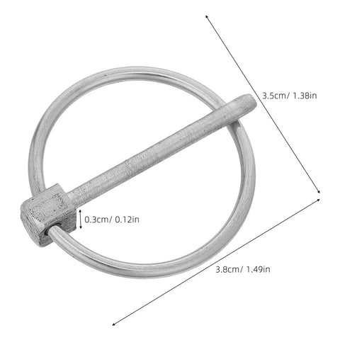 Heavy Duty Stainless Steel Locking Linch Pins With O-Ring Retainers, 3.5cm diameter, for securing utility trailers and marine gear.