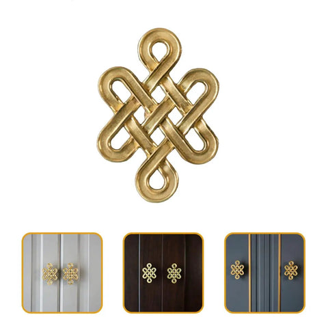 Gold Chinese Knot Cabinet Pull Handle With Single Hole Design For Wardrobes Cabinets And Dressers Easy Install Furniture Hardware