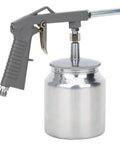 Garage Ready Heavy Duty Pneumatic Spray Gun Pro Grade Air Paint Sprayer Engineered For Auto Rust Shielding with a silver paint cup.
