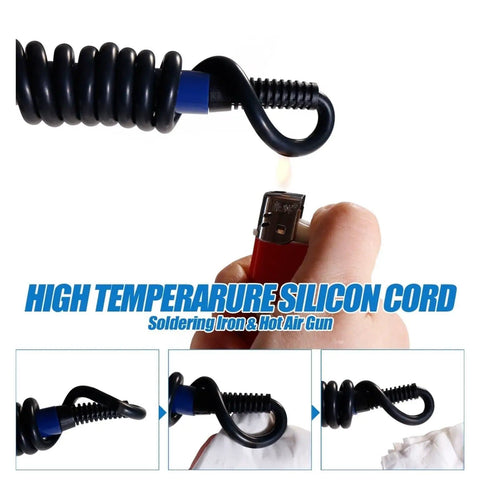 High temperature silicon cord for 992D Plus All In One Pro Grade Soldering Station With Hot Air Rework, durability demonstration