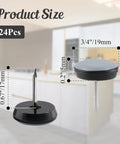 24 Pack Nail On Furniture Sliders Three Quarter Inch Round Teflon Pads For Chair Legs Floor Protectors, gray and black, product size diagram